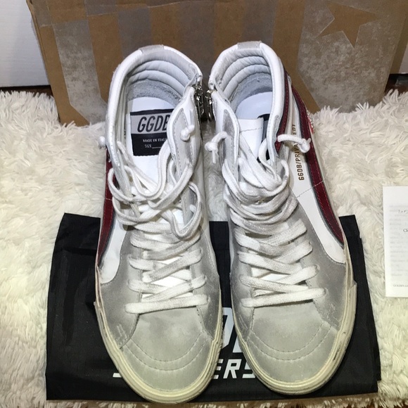 GOLDEN GOOSE “SLIDE” SUEDE & LEATHER SNEAKERS - Picture 3 of 8